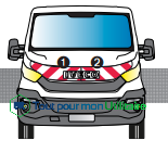 aménagement et accessoire balisage et signalisation kit de bande réfléchissant pour iveco daily 2 portes arrières H2