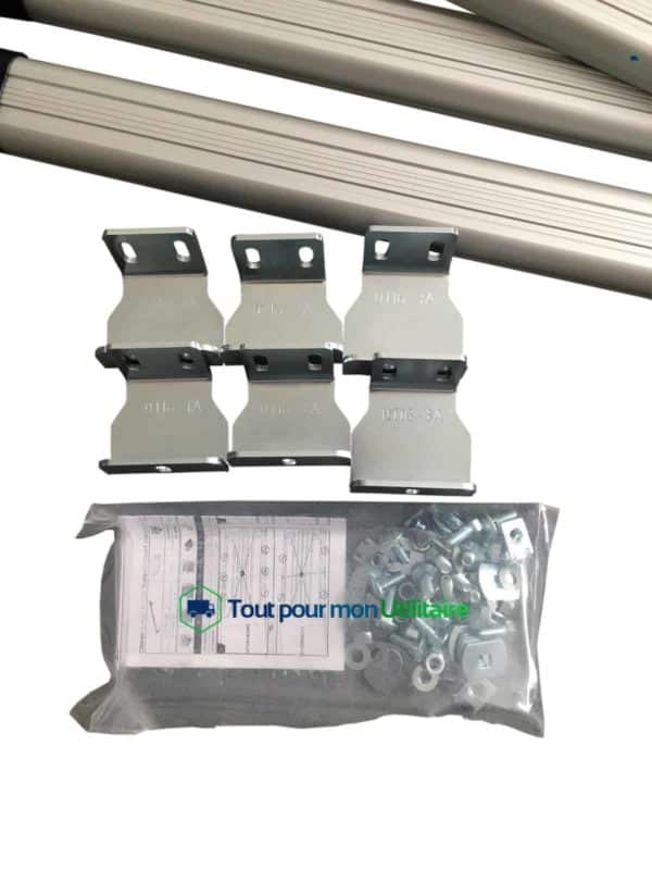 aménagement équipement et rangement barre de toit en aluminium pour Toyota Proace Médium lot de 3 barres avec pièce de montage