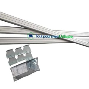 aménagement équipement et rangement barre de toit en aluminium pour fiat scudo long 2022+ lot de 3 barres avec arrêtoirs avec arrêtoirs avec pièce de montage