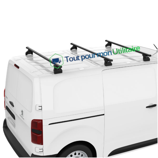 aménagement équipement et rangement barre de toit en acier pour Fiat Scudo lot de 3 barres avec arrêtoirs avec arrêtoirs avec pièce de montage
