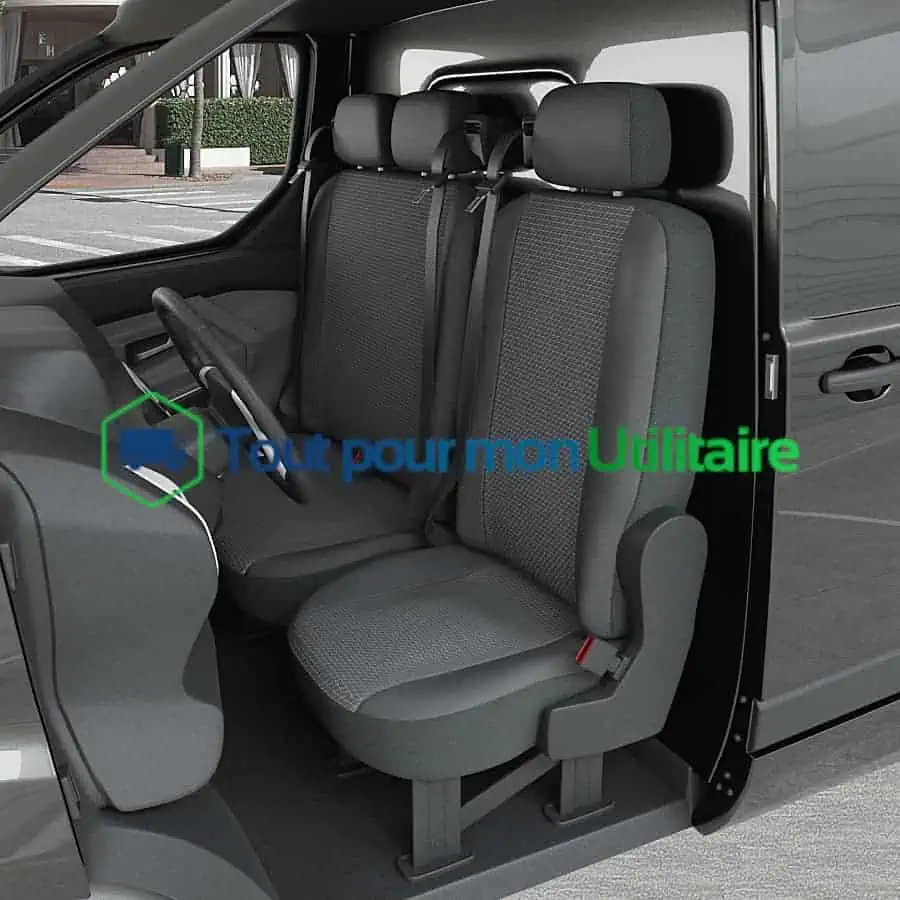 image housse de siège en tissu et simili cuir pour Opel Vivaro 2003-2014 deux sièges avant