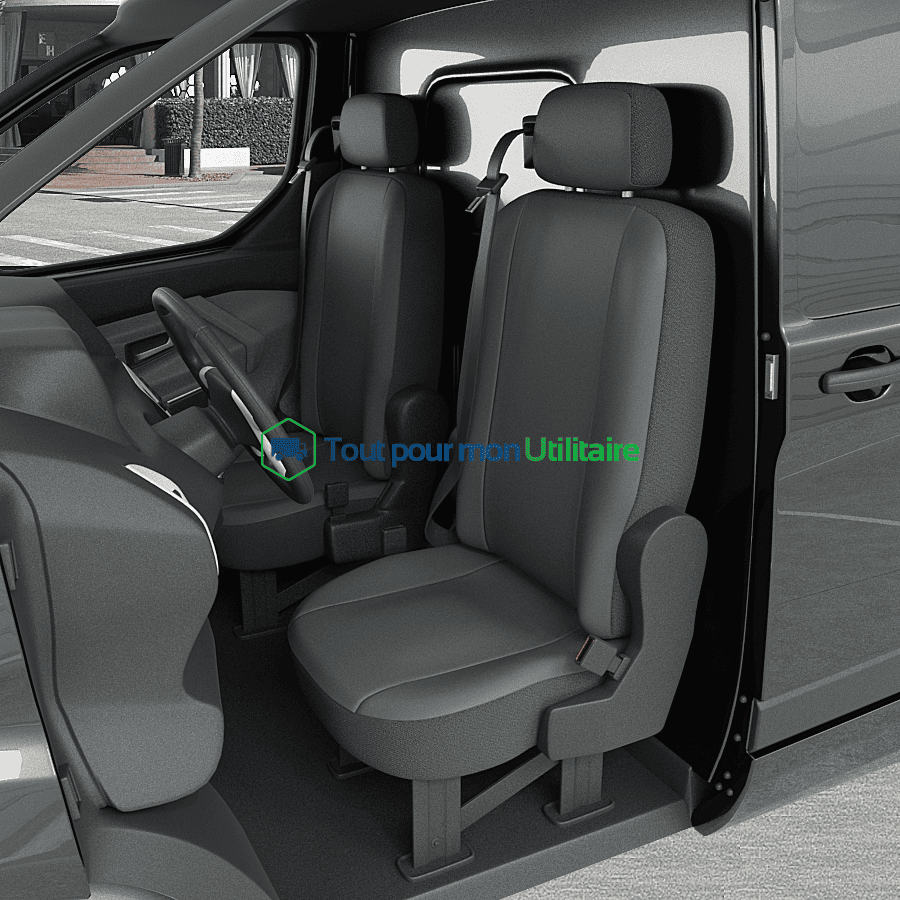 image matière housse de siège en simili cuir pour Renault Kangoo 2009-2021 + 2 sièges avant compatible accoudoir et tablette